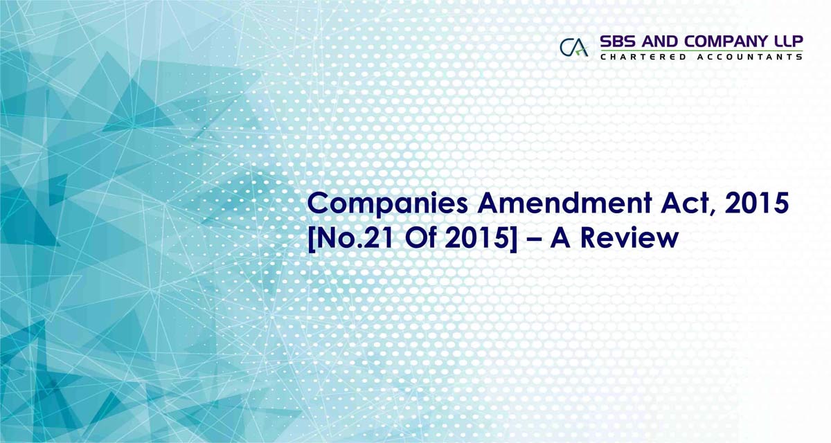 Companies Amendment Act, 2015 [No.21 Of 2015]
